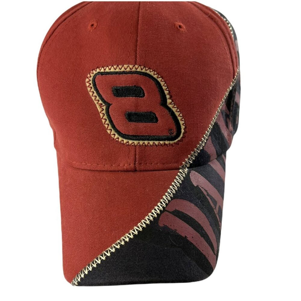 Dale Earnhardt Jr Hat‎ Cap Strap Back Red Black NASCAR Racing Budweiser Mens